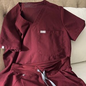 Burgundy Scrub Set